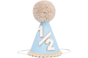Cumnvulnt 1/2 Geburtstagshut, Halber Geburtstagshut, 1/2 Geburtstag Hut, 6 Monate Geburtstagsdekorationen für 6 Monate Meilenstein Feiern, Cake Smash, und Foto Requisiten auf halbem Weg zu einem