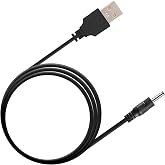 FENERGY SHOP Yedek 5V G&uuml;&ccedil; USB Kablosu - Hızlı Şarj, 3.5x1.35mm Namlu Jaklı TİP A USB - FOREO Luna, Luna 2, Luna 3, Luxe Facia