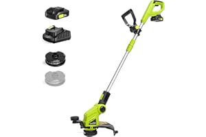 SnapFresh Tagliabordi a Batteria 20V Decespugliatore Rifilatore - Taglio 30,5 cm, Telescopico, Incl. 2 Bobine e Caricabatterie 2 in 1 per Prati e Terreni Agricoli, Giardino Fai da Te, Cura del Prato