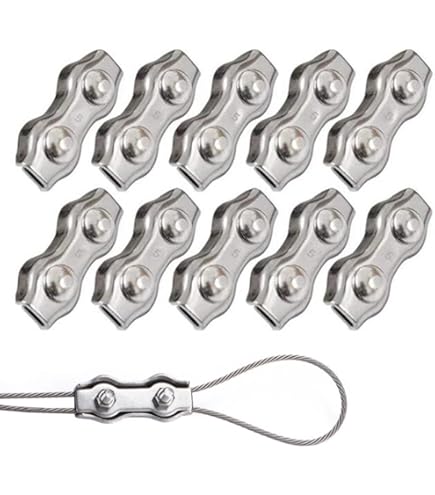 10 Morsetti Duplex In Acciaio Inox 304 Per Fune Metallica Da 4mm - Foto 12