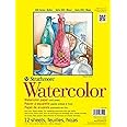 Strathmore 300 Series Watercolor Medium & Smooth Grain Paper Pad | Acid Free Paper Ensures Longevity | Ideal For Both Traditional & Specialty Pen & Ink Tools & Markers | 300 GSM, 12 Sheets, 22.86 x 30.48