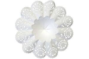 Kunze Biedermeier-Polsini Bianchi, 25 Pezzi, Taglia 4,5, Ø, Carta Laminata Resistente all'umidità, Außendurchmesser: 10 cm, unità