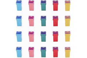 HUAZIZ 20pcs Forme Carrée Low Profile JCASE Fusible Assortiment pour Voiture(20A/30A/40A/50A/60A,Chaque 4pcs)