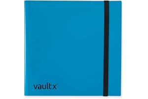 Vault X 12 Pocket Trading Card Strap Binder, 480 cards, Standard, 20 Side-Loading Pages, Folder for Collectible Card Games, Sports, TCG (Blue)