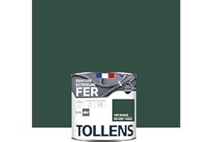Tollens - Peinture extérieure fer 2 en 1 - Ultra Résistante - Protection antirouille - Laque Riche en Résine - Sans Sous-Couche - Entretien Facile - Satin - Vert Basque - 0,5L = 8m2