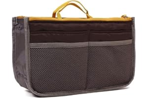 NOVAGO Organiseur Pochette Sac de Rangement intérieur pour Sac à Main ou Sac de Voyage (Divers Coloris Disponibles) (Gris)