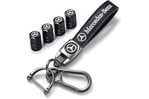 MERCEDES-BENZ Auto Porte-Clé et Valve Pneu pour Mercedes Benz A C E S GLK CLA GLA GLC GLE CLS SLK AMG - Bouchon de Valve Noir