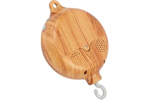 KFDDRN Cot Mobiles for Babies, Baby Cot Mobile Music Box Imitation Wood Grain Bed Bell 35 Sweet Melodies Nursery Mobiles Babie Baby Musical Toys 0-6 Months Christmas Gifts