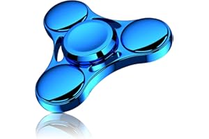 Aolcev Fidget Spinner Metal Fidget Toy Hand Spinner Stainless Steel 3-5 Minutes Fast Bearing Spins Hand Spinners Tri Finger Gyro Toy ADHD EDC Focus Anxiety Stress Relief Toys for Kids Adult Gifts-Blue