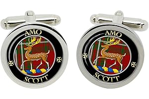 GIFT SHOP Scott Scottish Clan Cufflinks in Chrome Box