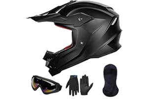 ILM Kinder Motorradhelm Fullface Helm MTB Downhill Dirt Bike Motocross Kinderfahrradreithelm mit Brille Maske Handschuhe Junge und Mädchen ECE22.06 Model Z705