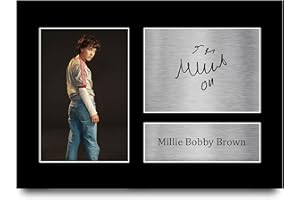 HWC Trading Millie Bobby Brown Strange Hawkins Thing Eleven Regali Stampati Autografo Firmato Immagine Per Gli Appassionati Di Programma Televisivo - A4