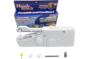 NINVVS 1pcs Handheld Sewing Machine, Mini Sewing Machine, Sewing Equipment for Beginners, Portable Mini Sewing Machine with Sewing Accessories for Clothing, Curtains, Home Travel (white)