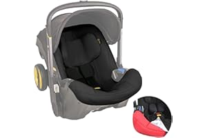 Housse de protection UKJE pour siège auto et poussette compatible avec le siège auto Doona - Housse en coton, doublure pour siège auto pour bébé - Accessoires pour siège auto nouveau-né (Noir)