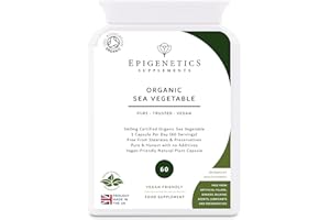 EPIGENETICS Organic Sea Vegetable (Kelp) 540mg | Natural Ascophyllum Nodosum Herb Supplement | 60 Vegan Friendly Capsules UK Made | 1 Capsule Daily (2 Month Supply)