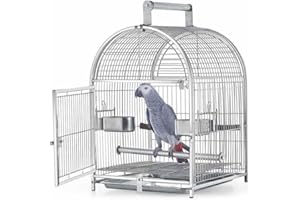 CHENMIAOMIAO Cage Parrot Parakeets Wrought Iron Bird Carrier Parrot Bird Cage Stainless Steel Breathable Travel Cage Suitable for Extra Small Fink Zoo Love Parakeets, Lovebirds, African Greys
