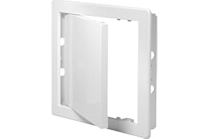 Awenta Pannello di accesso in plastica Porta 300 x 400 mm - Piastra sportello di apertura bianca - Chiusura della porta - Cerniera nascosta - Porta rimovibile - Superficie liscia verniciabile