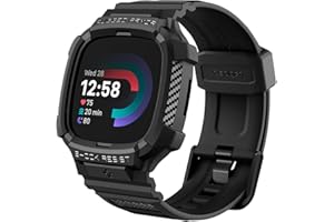 Spigen Rugged Armor Pro cover con Cinturino Compatibile con Fitbit Versa 4 / Fitbit Sense 2 - Nero