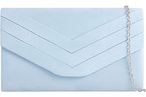 fi9 Women's Stylish Suede Envelop Style Bridal Wedding Evening Clutch Party Purse Hand Bag