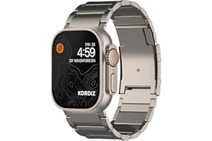KORDIZ Bracelet de montre en titane T01 (Max) - Compatible avec Apple Watch Ultra 2 et Ultra (49 mm) - Bracelet de montre en titane réglable avec fermoir sécurisé - Bracelet de couleur