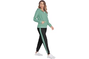 Parabler Jogginganzug Damen Set Trainingsanzug Zweiteiler Frauen Sport Anzug Freizeitanzug Kapuzenjacke&Sporthose S-XXL