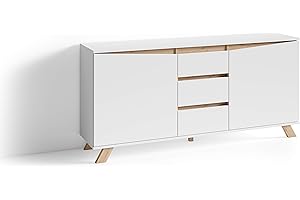 byLIVING Sideboard Valentin mit robuster Melamin Oberfläche in der modernen Artisan Eiche mit weiß Kombination, 2 Türen und 3 Schubläden, Holzwerkstoff, B 160, H 80, T 38 cm