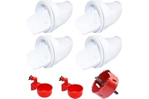 HJFH Mangeoire Poules Automatique DIY Mangeoire à Poulet Volaille Gravité Kit Anti Nuisible avec Abreuvoir Volaille Convient aux Seaux Boîtes Auges
