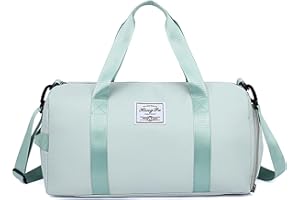 HIUAUIH Bolsa de Deporte con Compartimento Zapatos y Bolsillo Húmedo, Plegable Bolsos de Viaje para Deportes, Fitness, Entrenamiento, Viajes, Fines de Semana y Vacaciones (Vert)