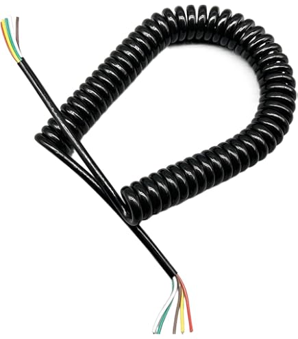 AW-Tools Spiralkabel 5m, 3-polig, 3x1,5mm² – Flexibles Zugkabel Für Elektrogeräte