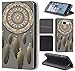 Price comparison product image CoverFix premium case for Samsung Galaxy A5, A520 flip cover protective case, leatherette flip case, motif 1597 Traumfänger Dreamcatcher Grau Kaki