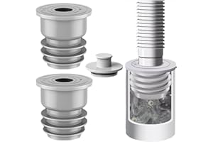 2 Stück 45-50mm Grau Waschmaschinen Rohrdichtung WISIRENT, Waschmaschinen Ablaufschlauchdichtung Waschmaschine Abfluss Dichtung, Abflussrohrdichtung Deodorantdichtung mit Verschlusskappe