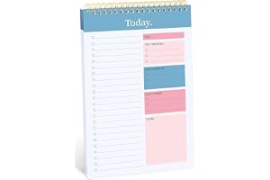 HdFShJjH To Do List Notepad, 52 Sheets To Do List Notebook for Work, Twin-ring Spiral Bindling Undated Daily Planner Perfect for Enhanced Productivity and Goal Achievement (Blue)