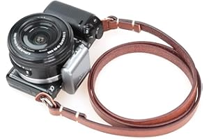 CANPIS Tracolla per fotocamera con collare in pelle naturale per fotocamera DSLR SLR compatta per Sony, Canon, Pentax, Nikon, Olympus, ecc