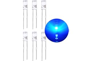 LEDWEKEI (Bleu 160 degrés) 120pcs 3mm Bi-pin LED Diode électroluminescente, Haute luminosité lampe LED, ampoule à éclairage puissant composants électroniques