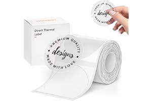 ‎NIIMBOT NIIMBOT Etiketten Selbstklebend Kompatible mit NIIMBOT B1/B21/B3S Thermo Etikettendrucker,Thermo Papier für Schule, Zuhause, Büro, Kleine Unternehmen (Klar-Runden-50 x 50mm)