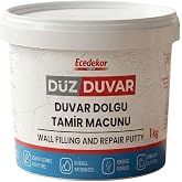 Ecedekor D&uuml;z Duvar - Dolgu ve Tamir Macunu, Su Bazlı, Solvent İ&ccedil;ermez, Kokusuz, 1 kg
