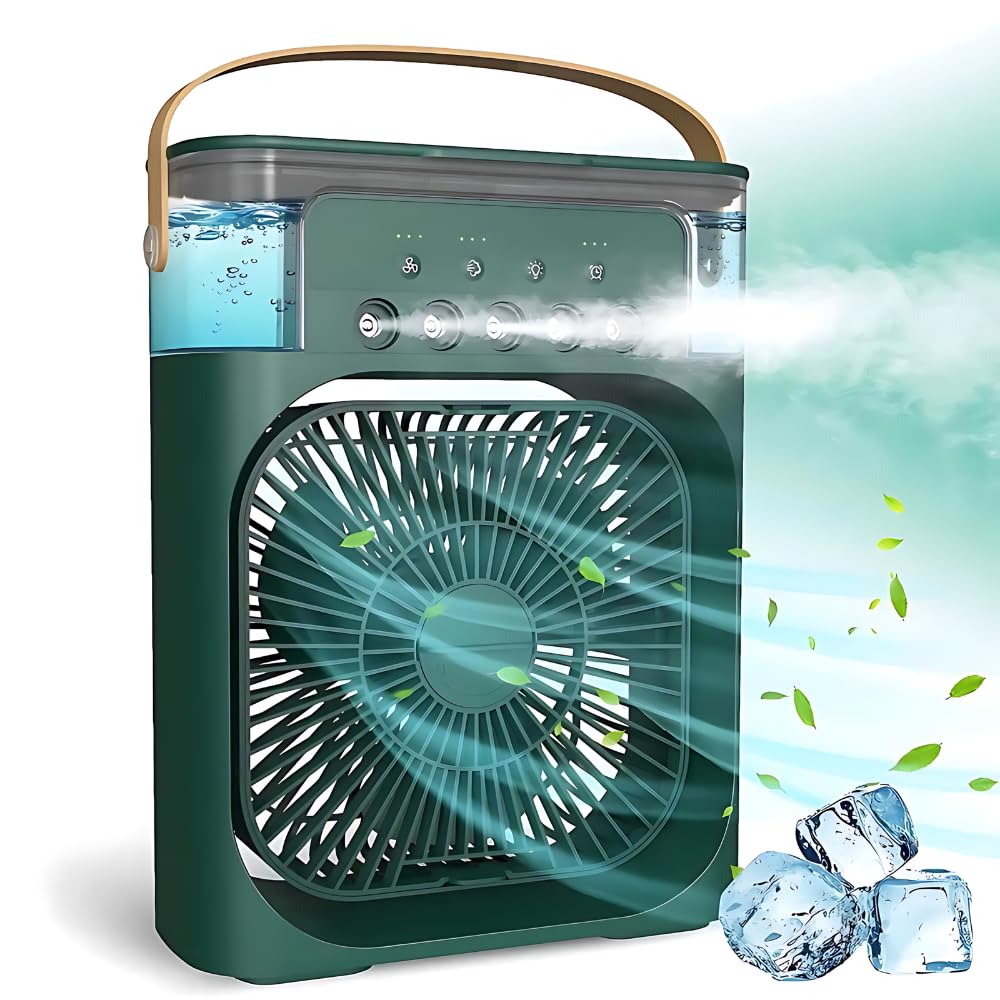 Drumstone (15 YEARS WARRANTY) Personal Air Cooler, Portable Air Conditioner Fan, Mini Evaporative Cooler with 7 Colors LED Li