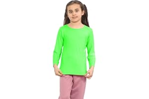 janisramone® Kids T Shirts - Casual Boys Long Sleeve T Shirt - Round Neck Girls School Shirts, Stretchy Comfortable Boys Girls Long Sleeve Top