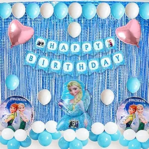 Party Propz Frozen Theme Birthday Decoration for Girls 38Pcs - Princess Elsa Birthday Party Decorations - Frozen Birthday Decorations for Girls / Frozen Balloons for Birthday Decoration