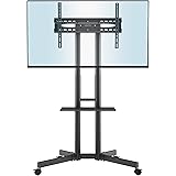 BONTEC Supporto TV su piedistallo mobile per TV al plasma/LCD/LED/OLED da 32-85 pollici, supporto TV ruote, carico massimo di