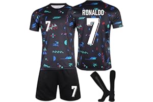 Umiquansome Football Kits for Kids No.7 Football Jersey Kit for Kids and Aldult Football Kit Jersey Football Set Football Kit for Kids Shirt Shorts Sock Football Tracksuit for Mens and Boys