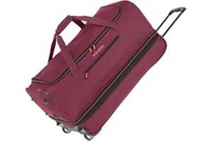 travelite trolley da viaggio con ruote, grande, volume espandibile, BASICS, bagaglio morbido arrotolabile con piega espandibile, 70 cm, 98 - 119 litri