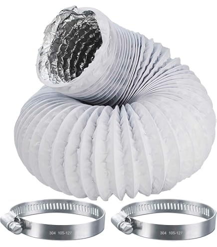 Weißes Lüftungsgitter Wäschetrockner-Entlüftungsset Mit Flex-Schlauch (100 Mm) & Weißem Gitter – Universal, Von Manrose Wandentlüftung Flexschlauch