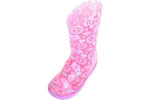 ABSOLUTE FOOTWEAR Childrens/Kids/Girls Slip On Waterproof Floral Wellies Wellingtons Rain Boots