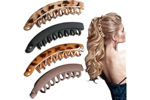 ‎SJBAUTYO SJBAUTYO 4 Stück Pferdeschwanz Haarklammer,Bananenspangen,Rutschfeste Pferdeschwanz Halter Clip für Damen und Mädchen