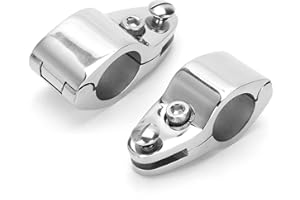 Yuecoom Paquete de 2 Bimini Superior para Barco, Montaje de riel Deslizante de mandíbula con bisagras de 1 Pulgada, tobogán de mandíbula Superior para Barco/Tapa Superior, Accesorios para yate