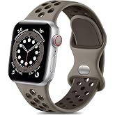 Sports Bracelet Compatible with Apple Watch Strap 38 mm / 42 mm / 40 mm / 44 mm Breathable Soft Silicone Replacement Strap Compatible with iWatch SE Series 6 / 5 / 4 / 3 / 2 / 1