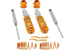 maXpeedingrods Coilovers Lowering Suspension Kits for VW Golf4/for Seat Leon 1M1/for VW New Beetle 9C1, 1C1 (Golden)