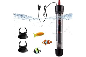 GOMETY Riscaldatore per Acquario 100W, Riscaldatore per Acquario 50L-80L, Riscaldatore per Acquario Regolabile, Riscaldamento per Acquario con Termostato Regolatore per Vasche di Pesci e Acquario (20