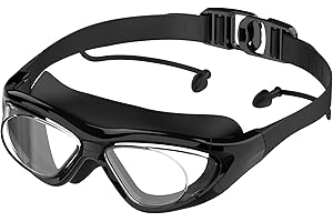 Ambienden Lunettes Natation, Anti-Buée Haute Définition, Protection UV, Silicone Médical, Ajustement Rapide, Unisexe
